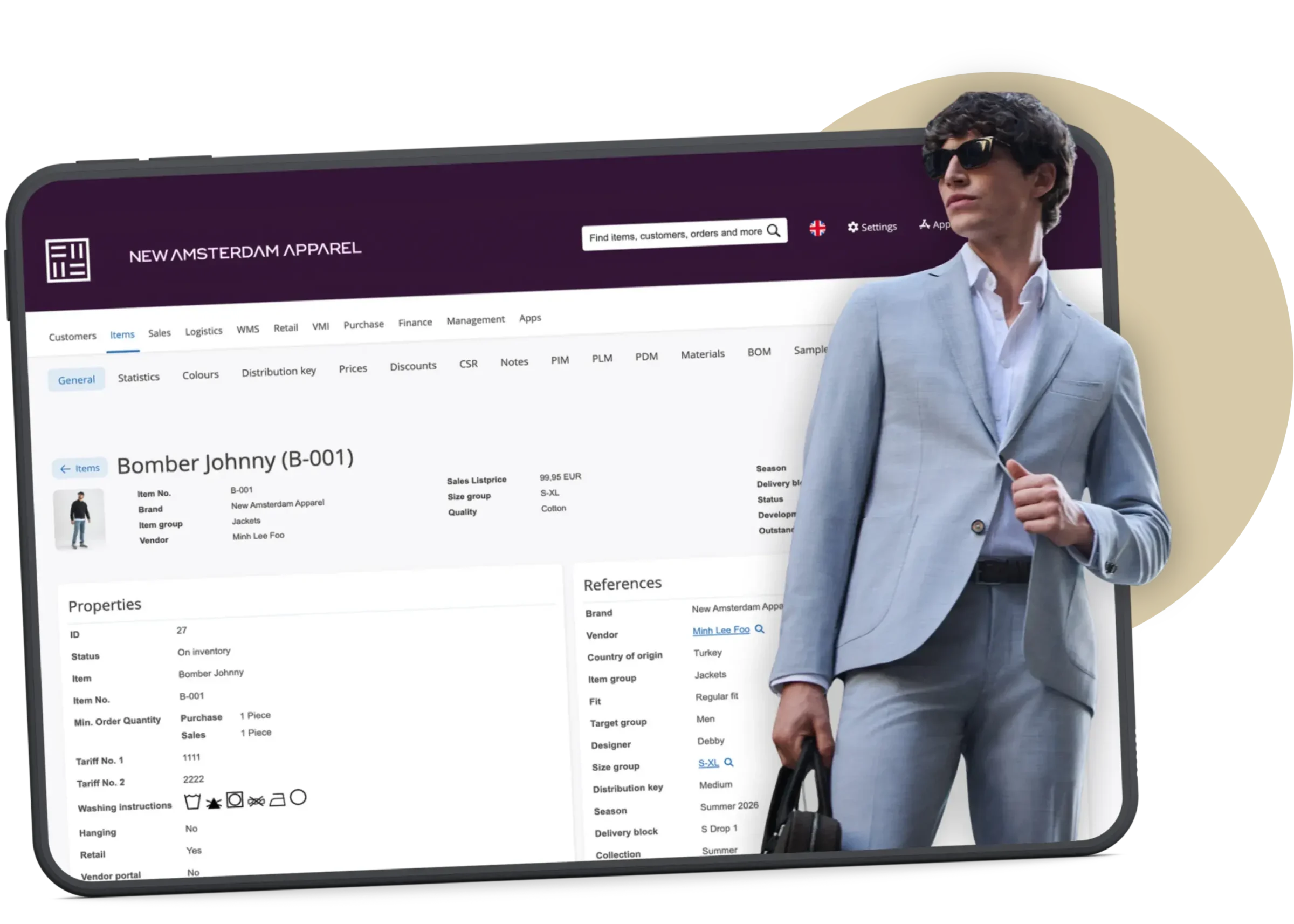 Itsperfect x New Amsterdam Apparel Case - Tablet with ERP platform overview